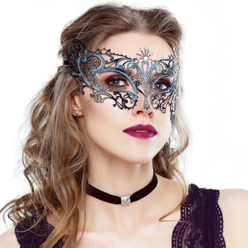 Zinniday Women's Antique Venetian Masquerade Mask 2025 Mardi Gras Accessory