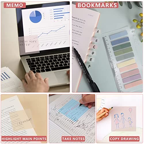 ONEDONE Transparent Sticky Notes - 700 Sheets for Book Marking