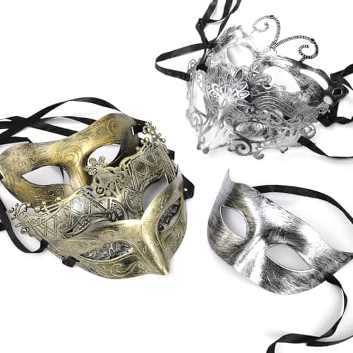 30 Pack Jucoan Vintage Venetian Masquerade Masks for Mardi Gras Halloween Cosplay Party