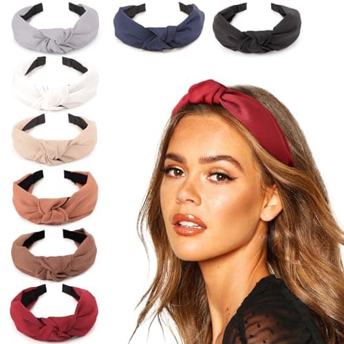 DRESHOW 8 Pack Knotted Headbands for Women Wide Turban Yoga Exercise Accessories