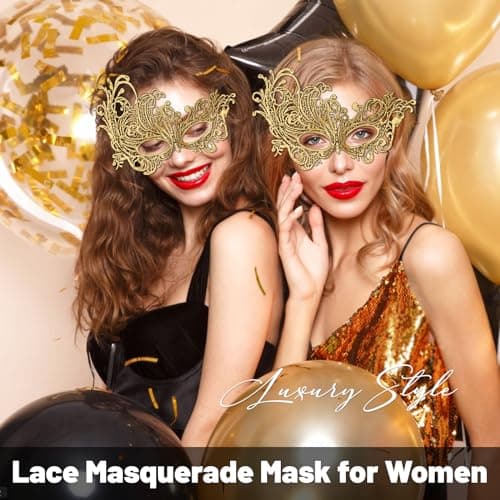 Kooirsp Soft Lace Women's Masquerade Mask for Mardi Gras & Halloween
