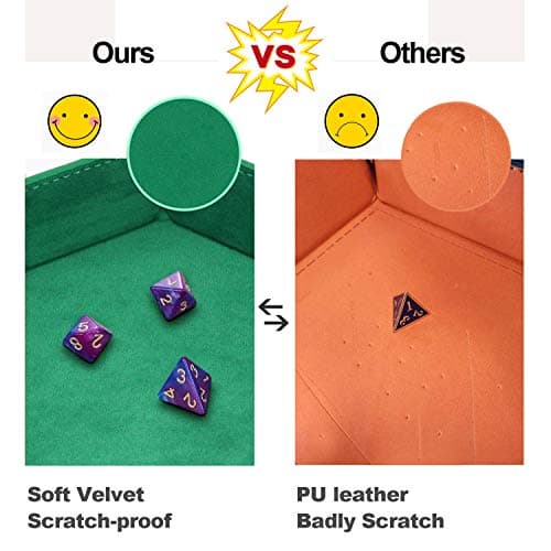 K.T. Fancy 6-Piece Folding Metal Dice Tray with PU Leather & Velvet Storage