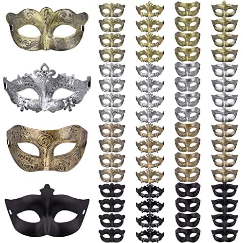 FEQO 64 Piece Vintage Venetian Masks for Women Men