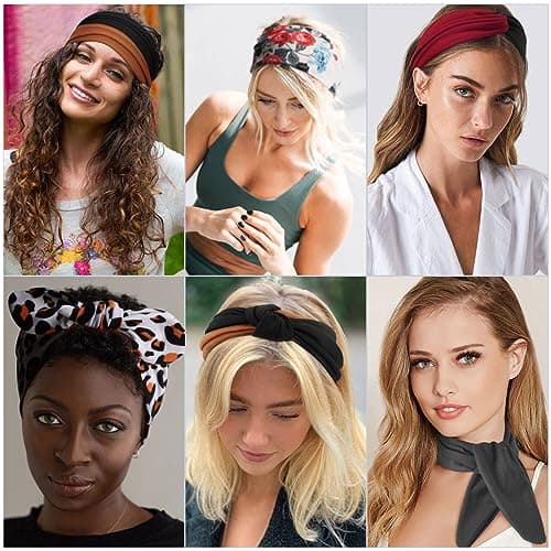 DRESHOW 8 Pack Adjustable Knotted Headbands for Women & Girls