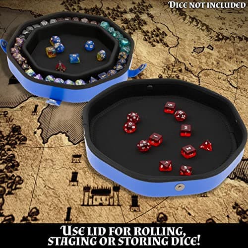 CASEMATIX RPG Dice Tray and Storage Case with Magnetic Snaps and Wolf Design