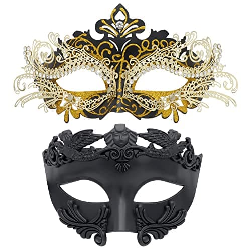 Coddsmz Couple Roman Metal Mask for Halloween Costaumes