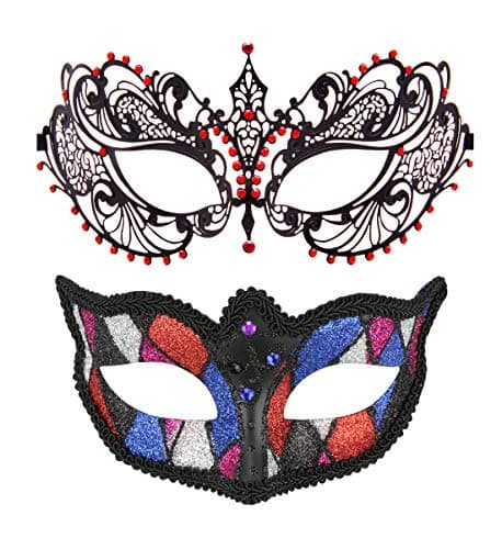 Thmyo Venetian Couple's Crown Masquerade Mask Mardi Gras Prom Costume