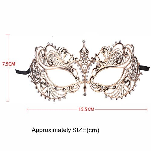XVEVINA Vintage Gold Venetian Mask for Couples