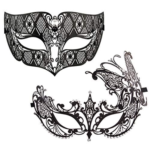 Couples Venetian Masquerade Mask Set for Women and Men