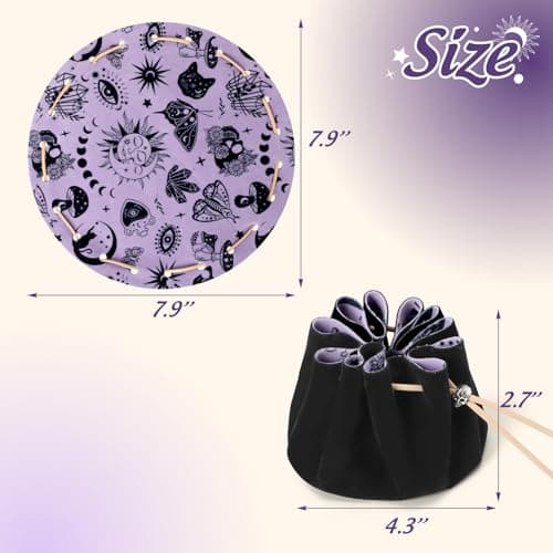 CiyvoLyeen Rolling Black Drawstring Bag with Felt DND Dice Tray - Perfect RPG Gift