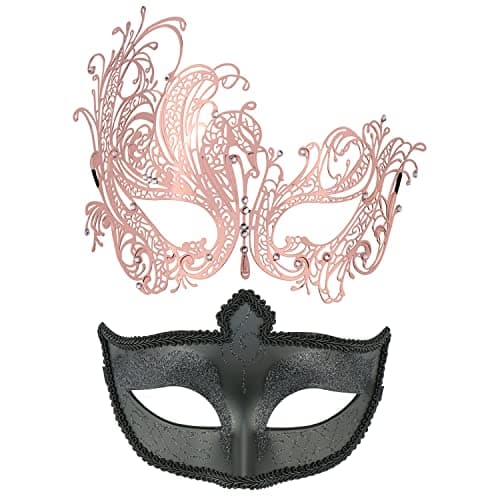 Thmyo 2 Pack Masquerade Mask for Venetian Carnival and Mardi Gras Ball