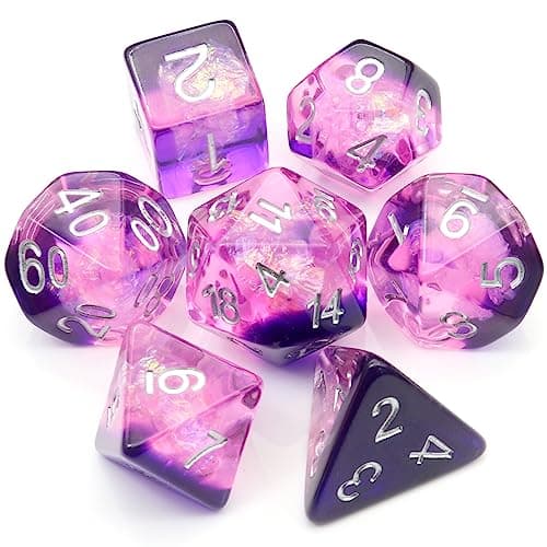 Haxtec Black DND Dice Set 7PC Filled Resin Polyhedral Dice