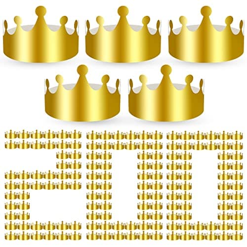 Golden Paper Crowns Bulk for Kids and Adults