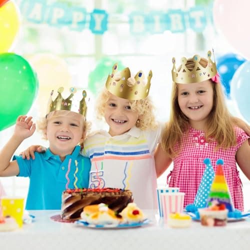46-Piece Paper Crown Kit with Gems & Alphabet Stickers for Parties Favor Decoration