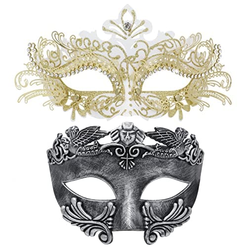 Coddsmz Couple Roman Metal Mask for Halloween Costaumes