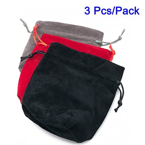 Red/Grey/Black Drawstring Dice Bag - Dungeons & Dragons Fabric