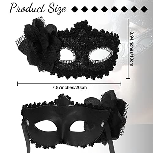 Chivao 12-Piece Venice Mask Set for Mardi Gras Carnival Party