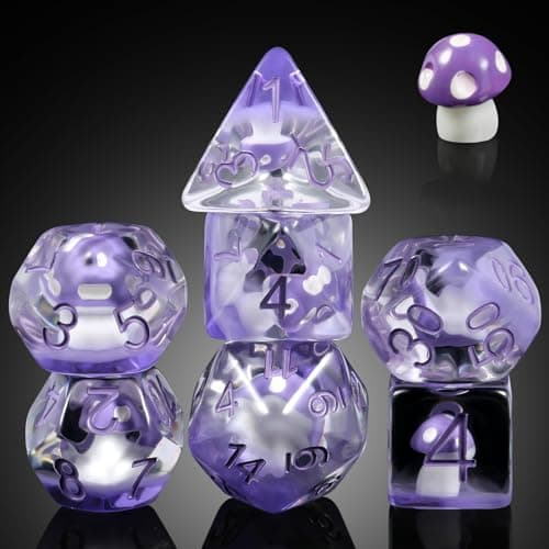 Enchanting Cat D&D 7PC Resin Dice Set with Bag