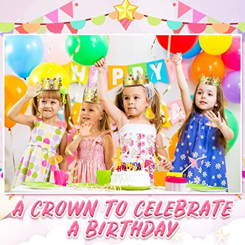 Refined Title: Gold Paper Crowns for Kids, Teens and Adults - DIY Birthday Party Favors