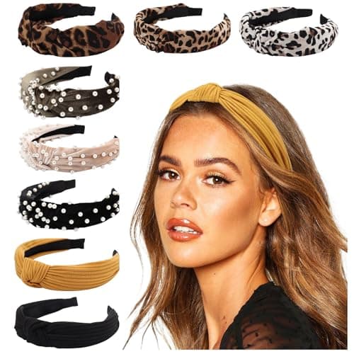 DRESHOW 8 Pack Knotted Headbands for Women Wide Turban Yoga Exercise Accessories