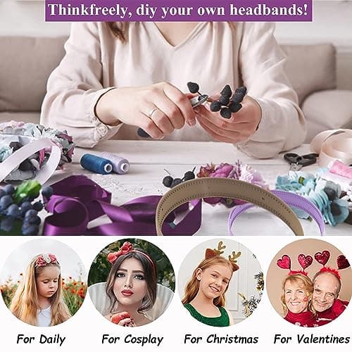 Wecoe 10pcs Colorful Teeth Headbands for Women and Girls
