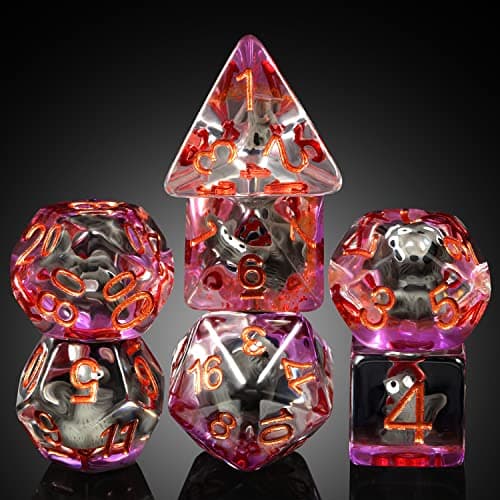Enchanting Cat D&D 7PC Resin Dice Set with Bag