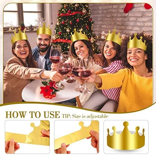 Golden Paper Crowns Bulk for Kids and Adults