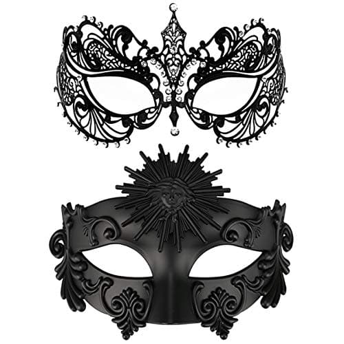 Thmyo Venetian Couple's Crown Masquerade Mask Mardi Gras Prom Costume