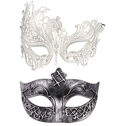 Thmyo 2 Pack Masquerade Mask for Venetian Carnival and Mardi Gras Ball