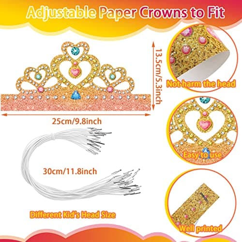 Princess Crown Paper Craft Kit for Kids Birthday Party Supplies