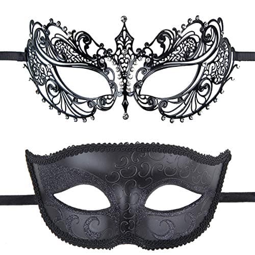 IETANG Couple Half Venetian Masquerade Mask for Parties
