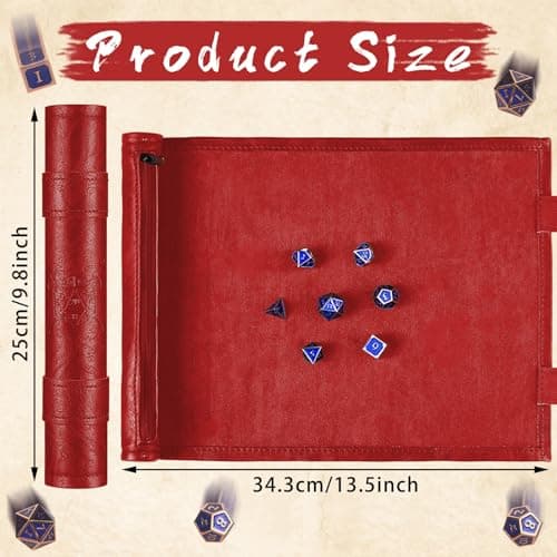 Civaner Dicing Mat with Zipper & PU Leather, Rolling Mat & Bag, Red/Black, 2 Pieces