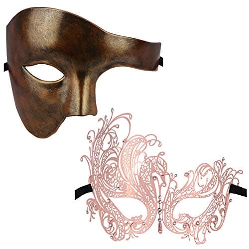 Couples Masquerade Mask Set for Holidays & Parties