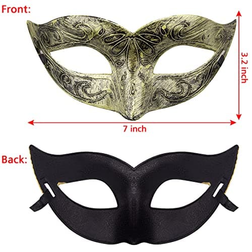 FEQO 16 Pieces Vintage Venetian & Antique Masquerade Masks