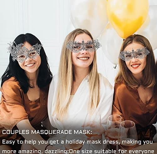 FunMular Women's & Couples Lace Masquerade Masks for Carnival & Halloween