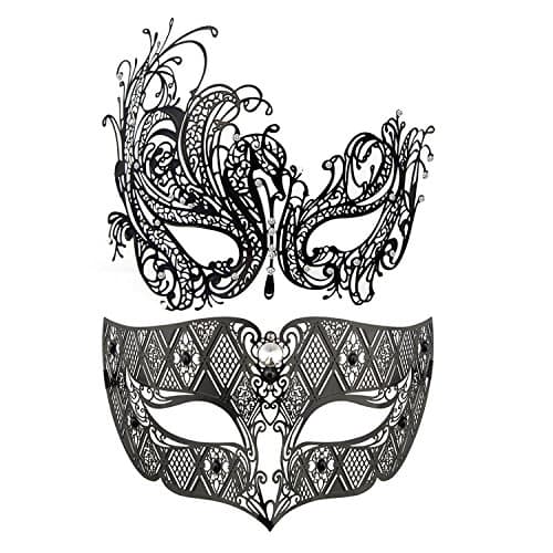 Couples Venetian Masquerade Mask Set for Women and Men