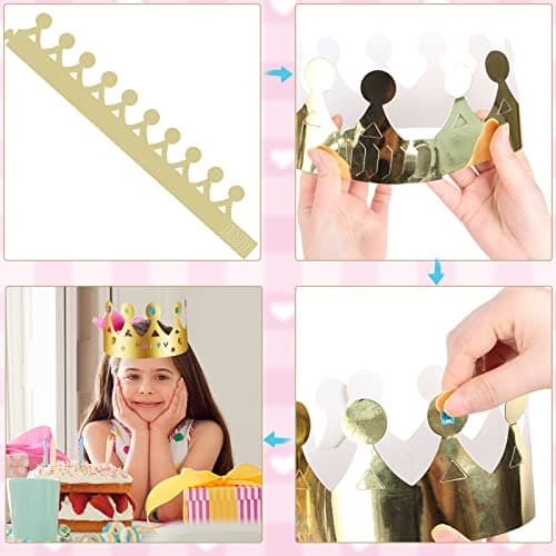 30-Piece Paper Crowns Birthday Crown Hats for Kids and Adults