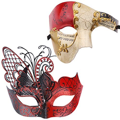 Couples Masquerade Mask Set for Holidays & Parties