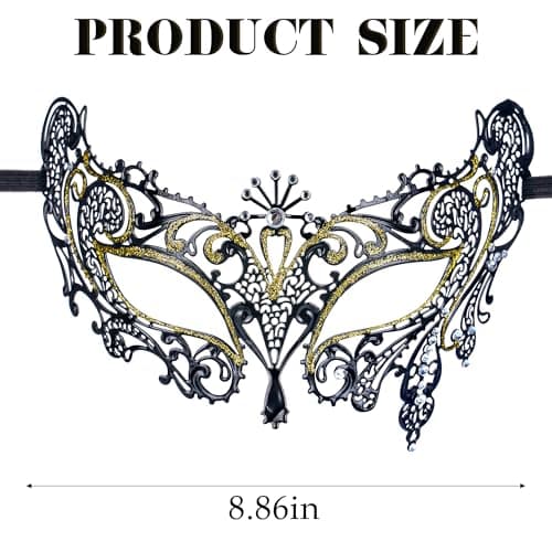 Zinniday Women's Antique Venetian Masquerade Mask 2025 Mardi Gras Accessory