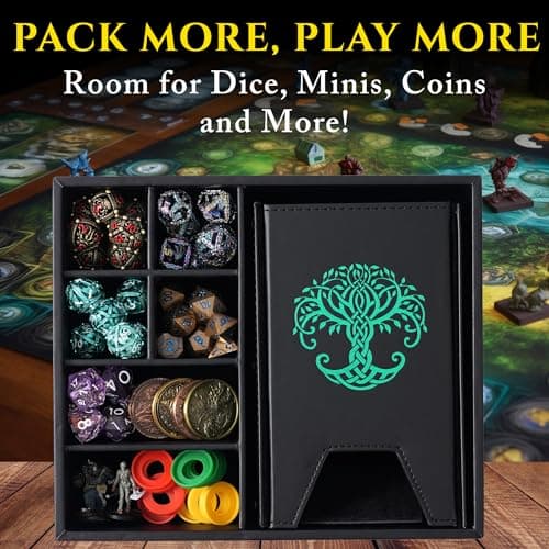 All-In-One Dice Tray & Tower for DND & RPG - Green Tree Compatible
