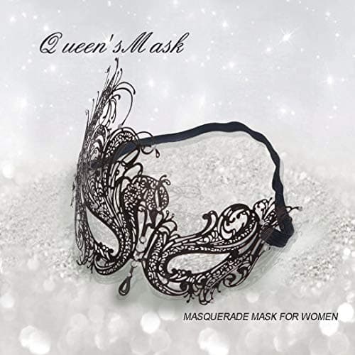 Ralleyfun Women's Venetian Metal Masquerade Mask for Carnival & Halloween Cosplay