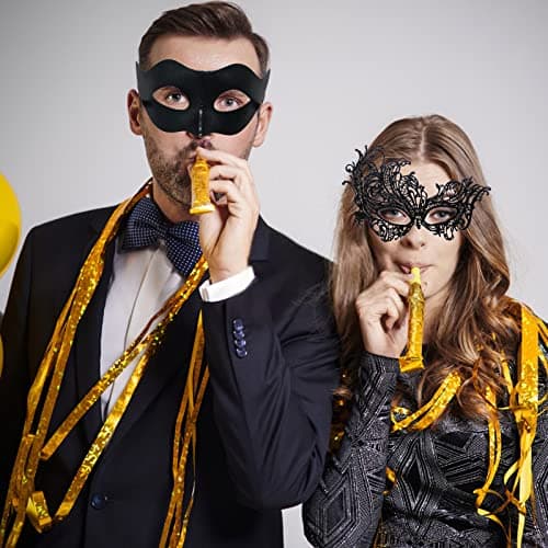 IncreDecor Couple Lace Masquerade Mask Set, Perfect for Halloween & Mardi Gras Costumes