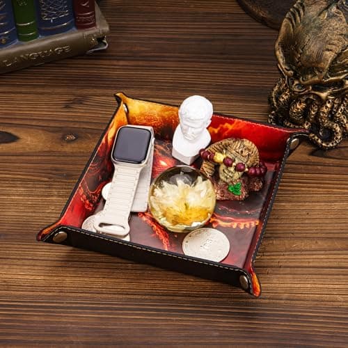 PU Leather Portable Dice Rolling Mat for RPG Games and Jewelry Valet