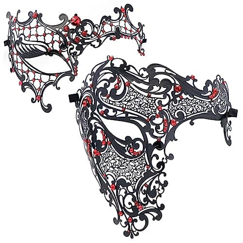 Thmyo Couples Masquerade Mask - Phantom of the Opera Laser Cut Metal