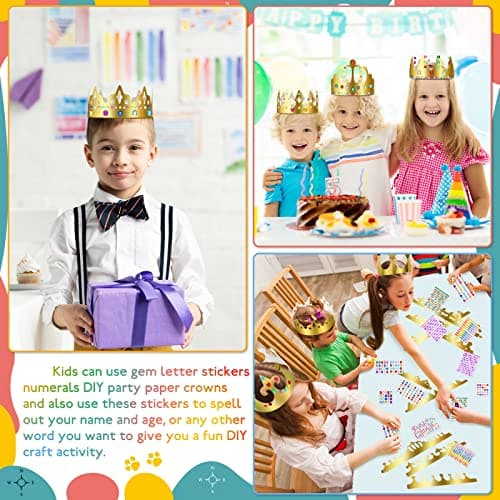Refined Title: Gold Paper Crowns for Kids, Teens and Adults - DIY Birthday Party Favors