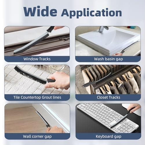 Bristle Crevice Cleaning Brush - Multifunctional Household Cleaning Tools (Black)