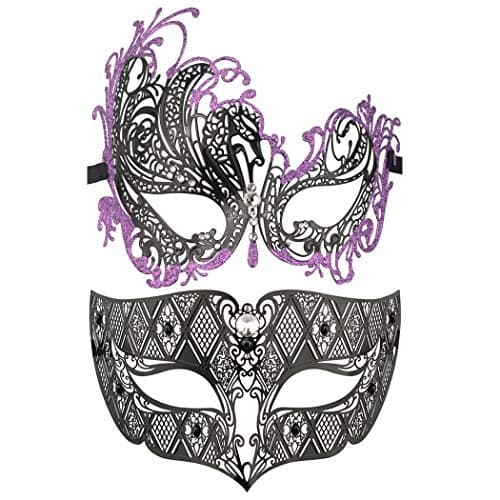 Couples Venetian Masquerade Mask Set for Women and Men