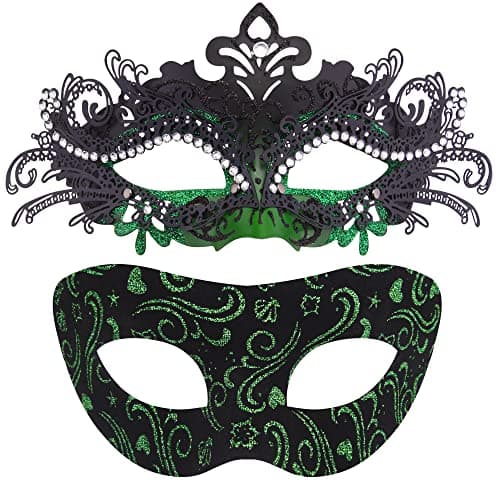 Couples Masquerade Metal Venetian Masks