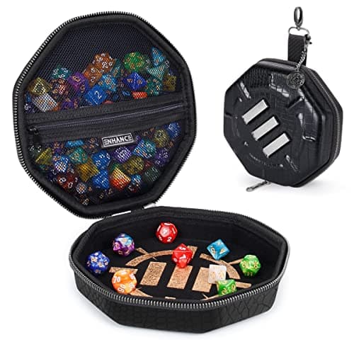 Rugged Black DND Dice Tray & Case for 150 D&D Shakers - Perfect for Game Night