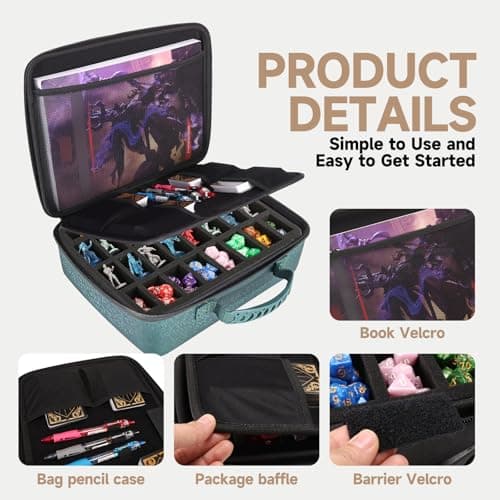 Dungeon Dice Tray Case - Green, Miniature Figurine Storage for D&D & MTG